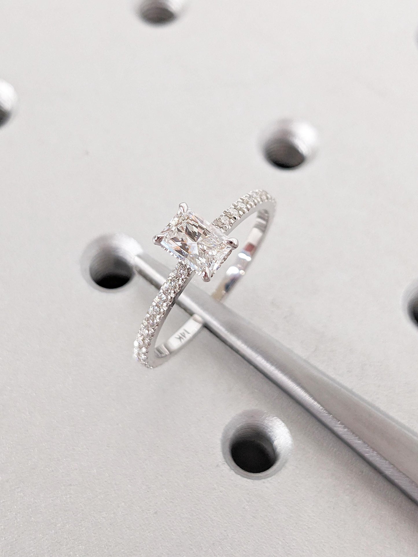 Asscher Three Stones Engagement Ring – 5.75 CT Moissanite Diamond