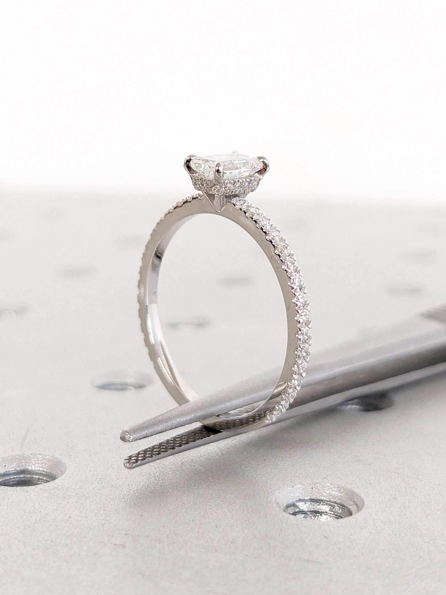 Asscher Three Stones Engagement Ring – 5.75 CT Moissanite Diamond