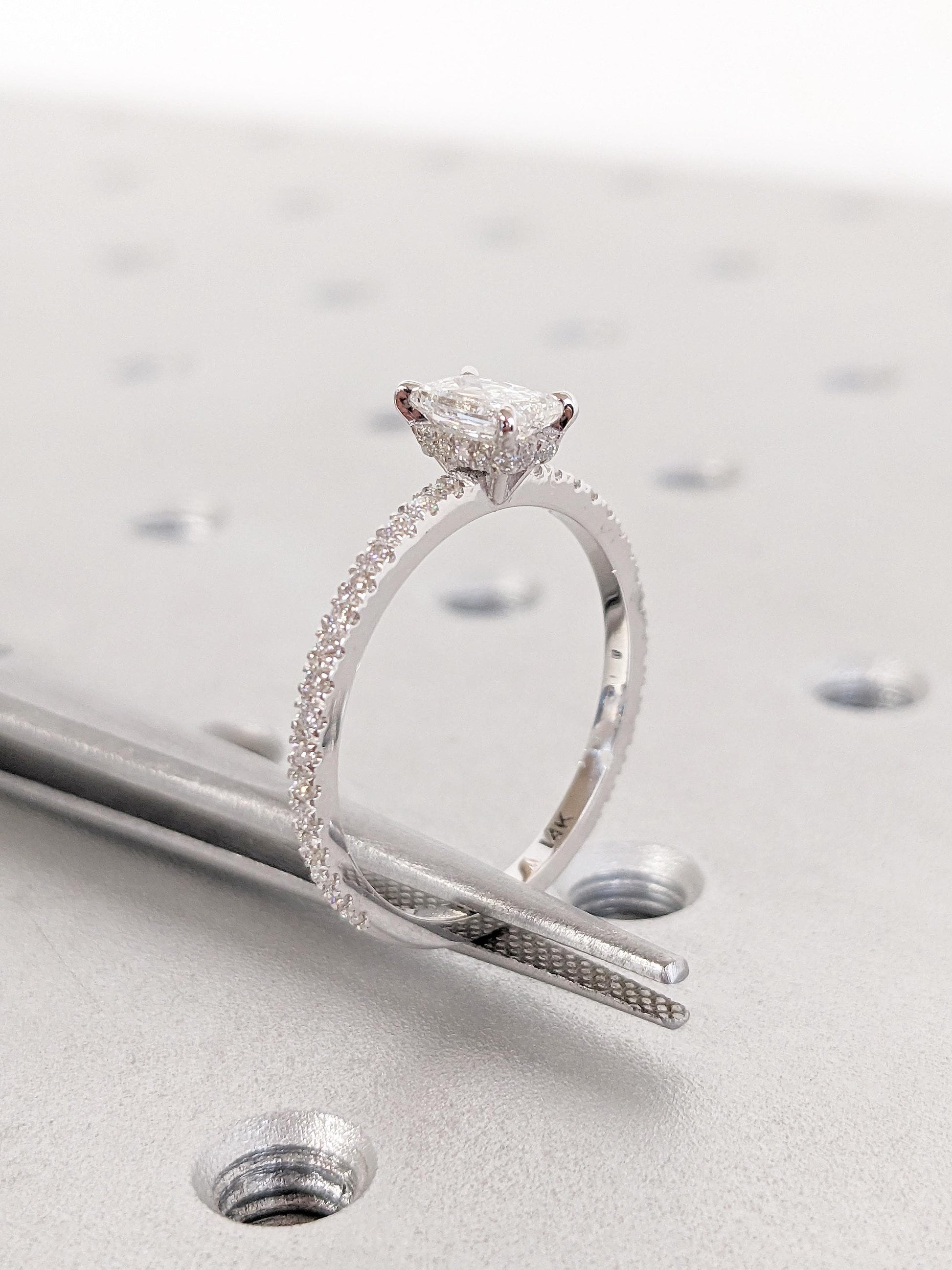 Asscher Three Stones Engagement Ring – 5.75 CT Moissanite Diamond