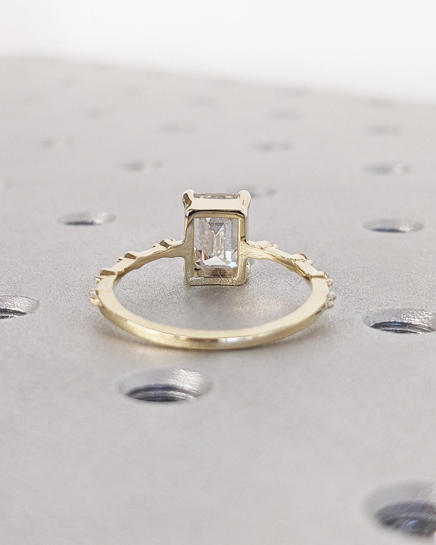 Asscher Three Stones Engagement Ring – 5.75 CT Moissanite Diamond