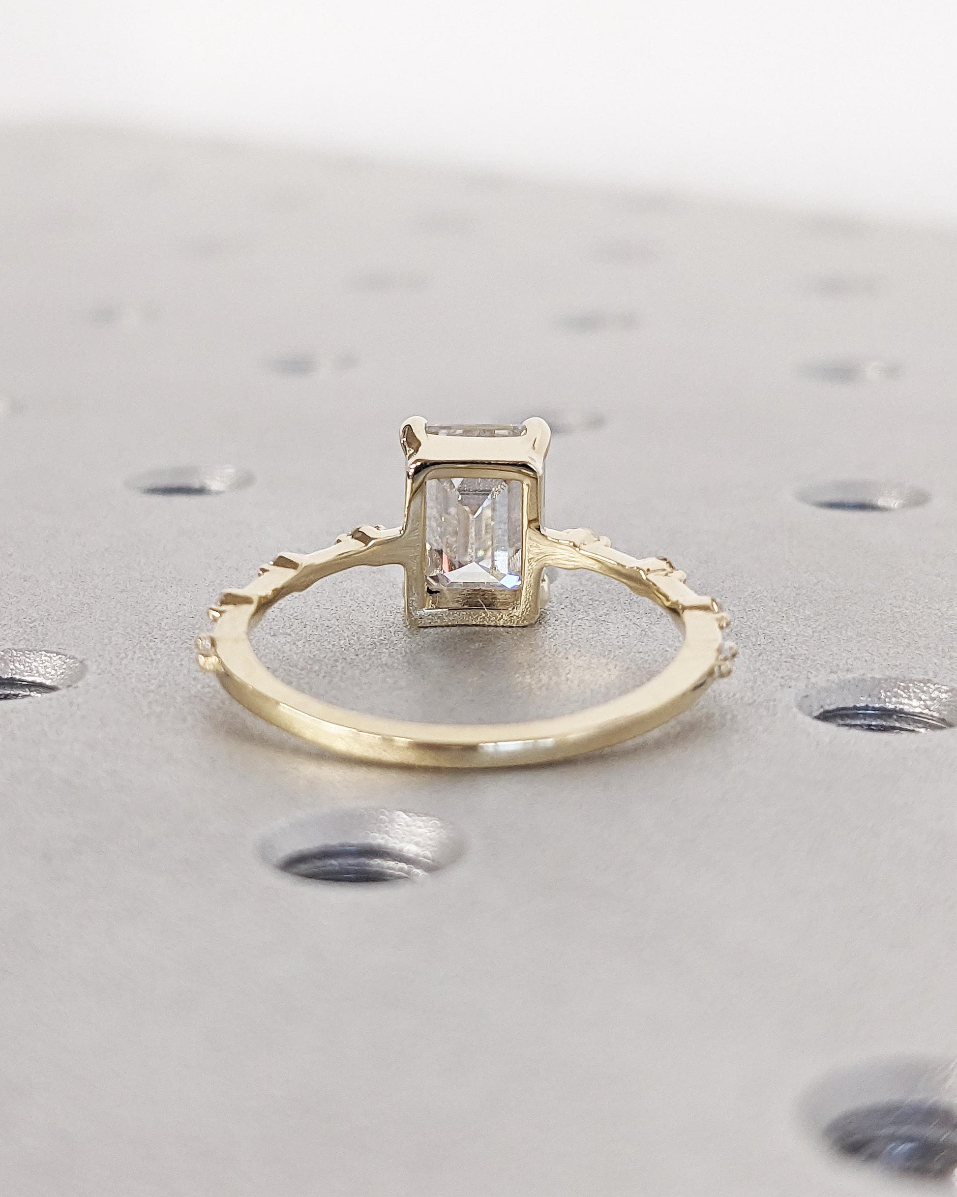 Asscher Three Stones Engagement Ring – 5.75 CT Moissanite Diamond