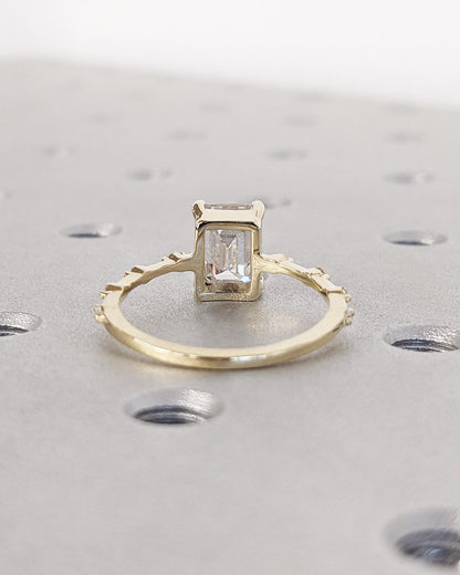 Asscher Three Stones Engagement Ring – 5.75 CT Moissanite Diamond
