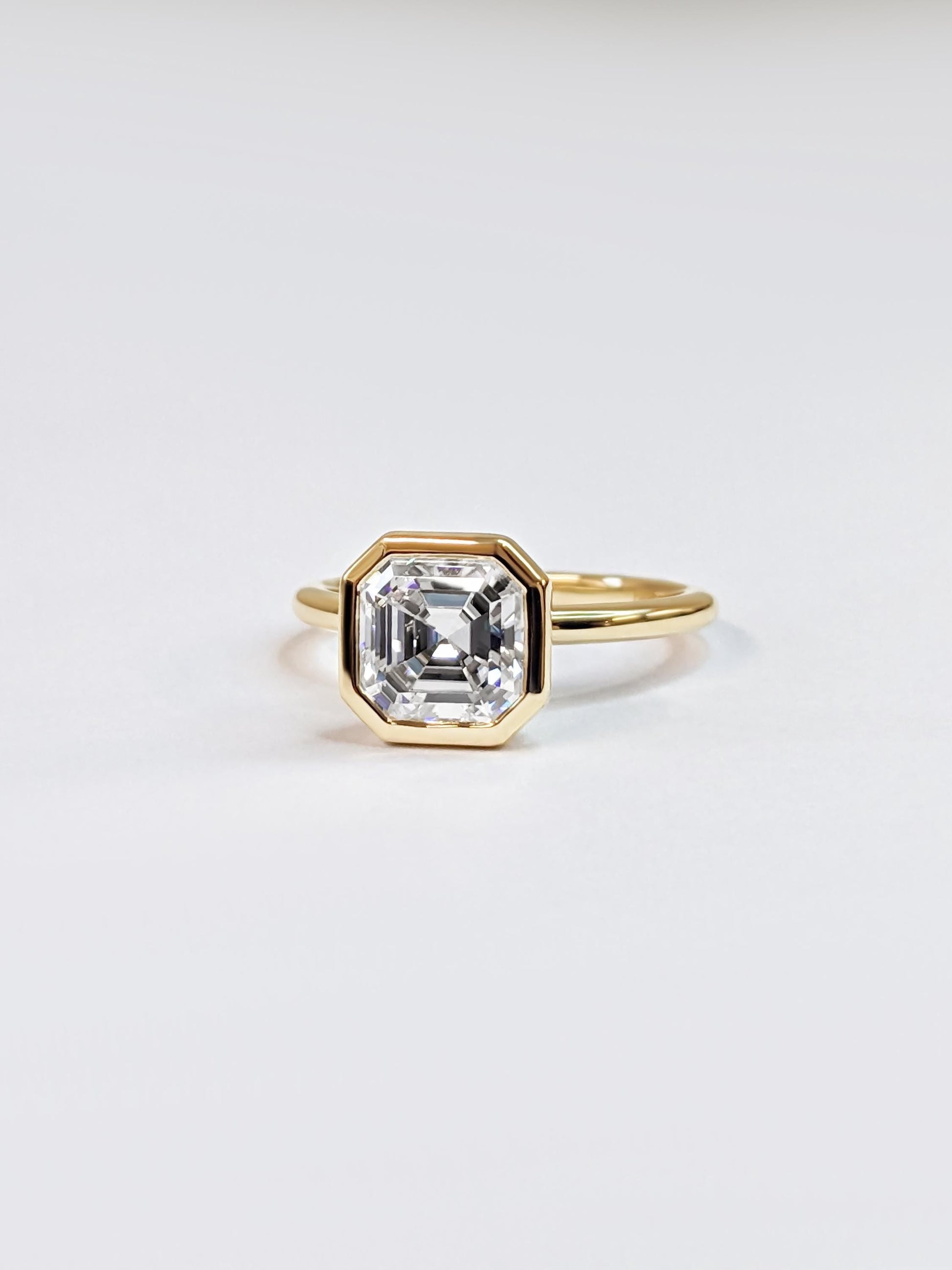 Asscher Three Stones Engagement Ring – 5.75 CT Moissanite Diamond
