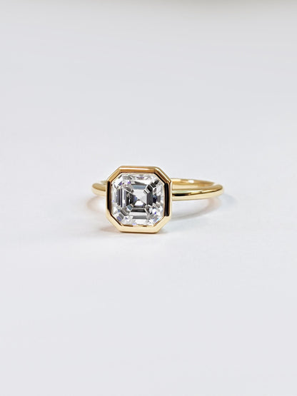 Asscher Three Stones Engagement Ring – 5.75 CT Moissanite Diamond
