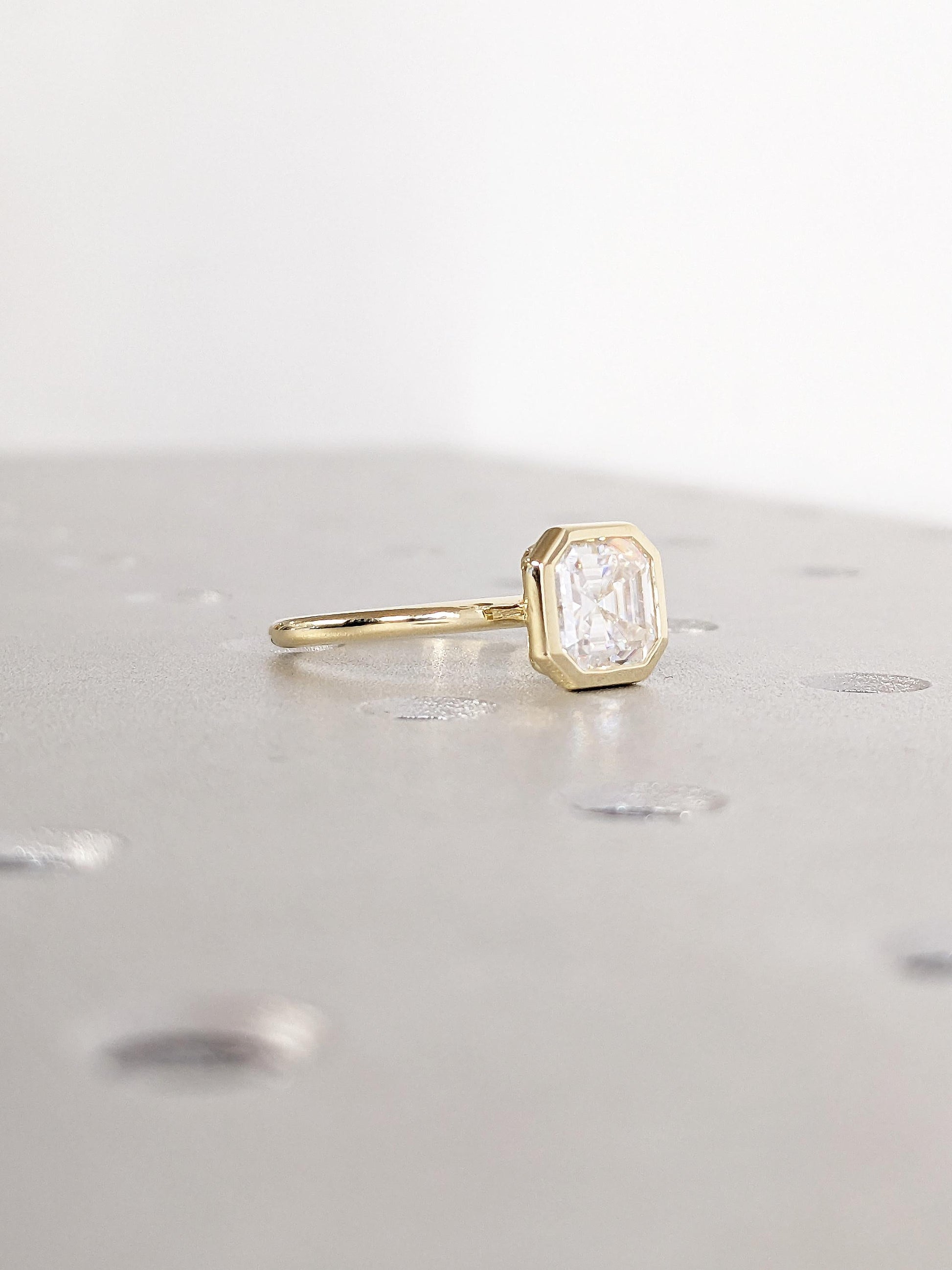 Asscher Three Stones Engagement Ring – 5.75 CT Moissanite Diamond