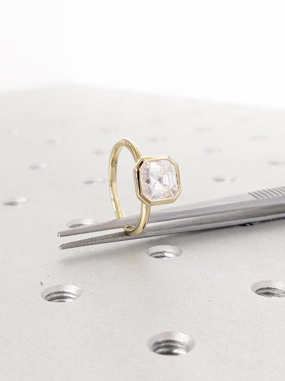 Asscher Three Stones Engagement Ring – 5.75 CT Moissanite Diamond