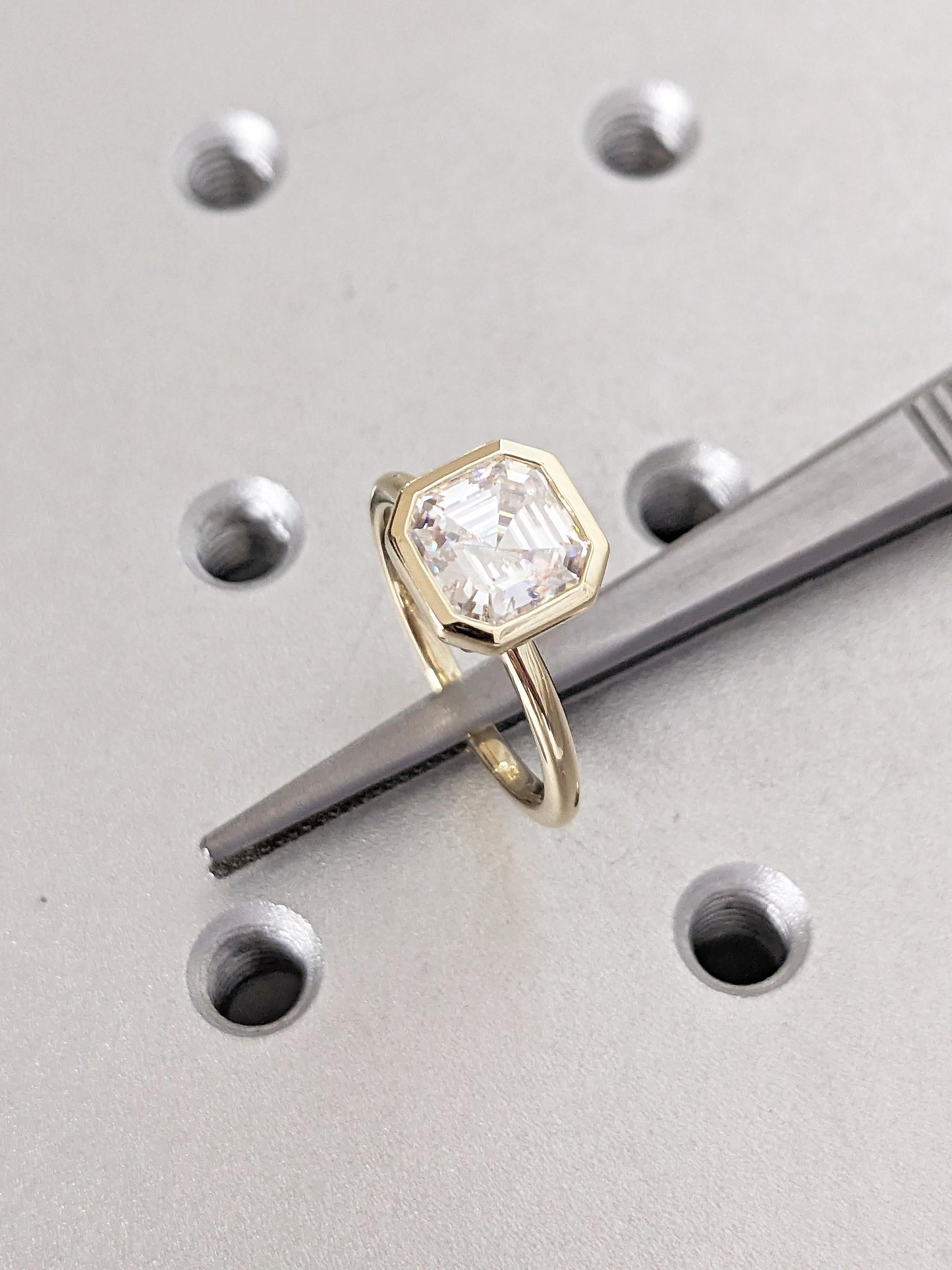 Asscher Three Stones Engagement Ring – 5.75 CT Moissanite Diamond
