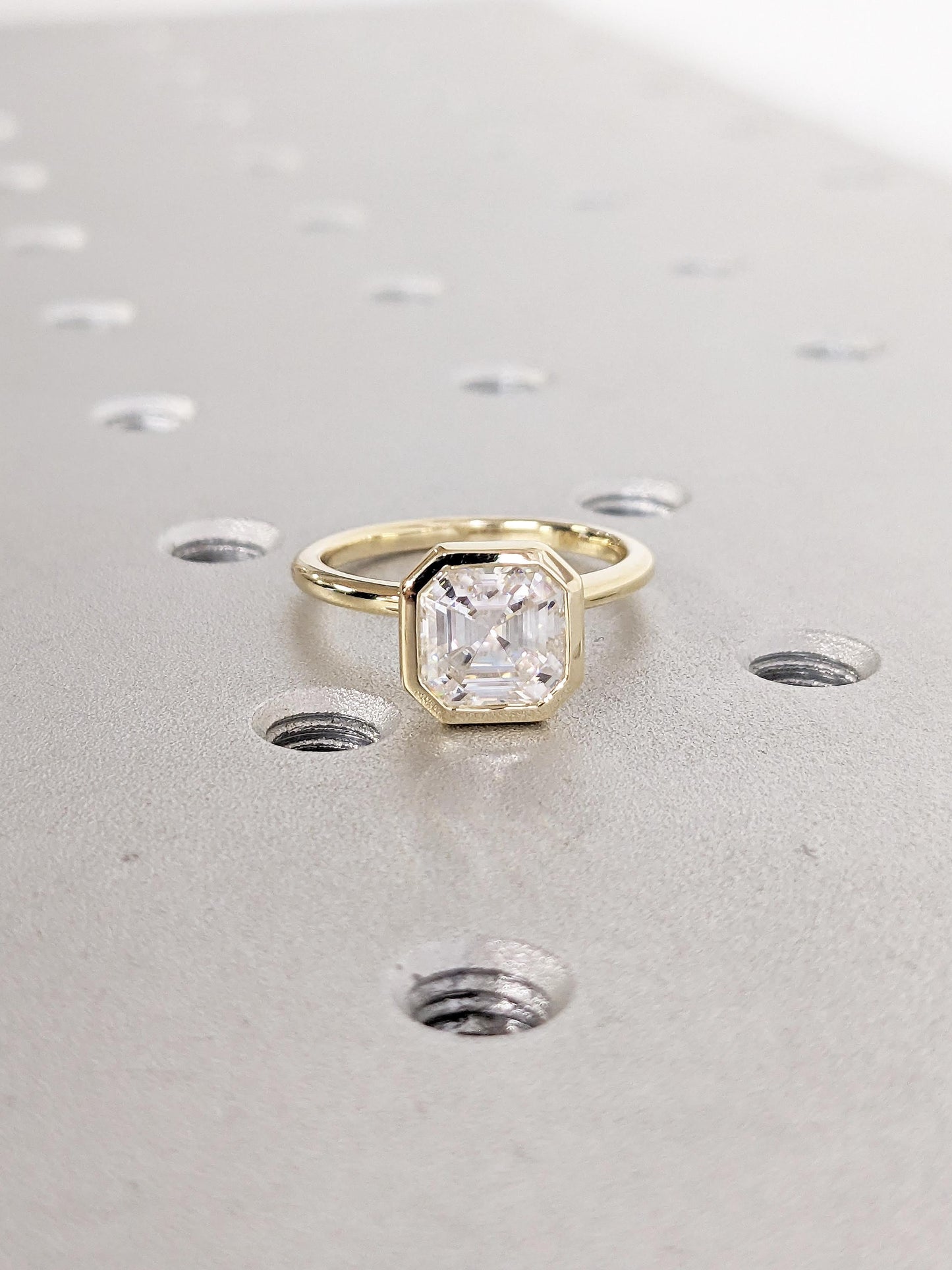 Asscher Three Stones Engagement Ring – 5.75 CT Moissanite Diamond