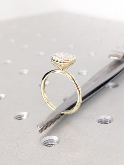 Asscher Three Stones Engagement Ring – 5.75 CT Moissanite Diamond