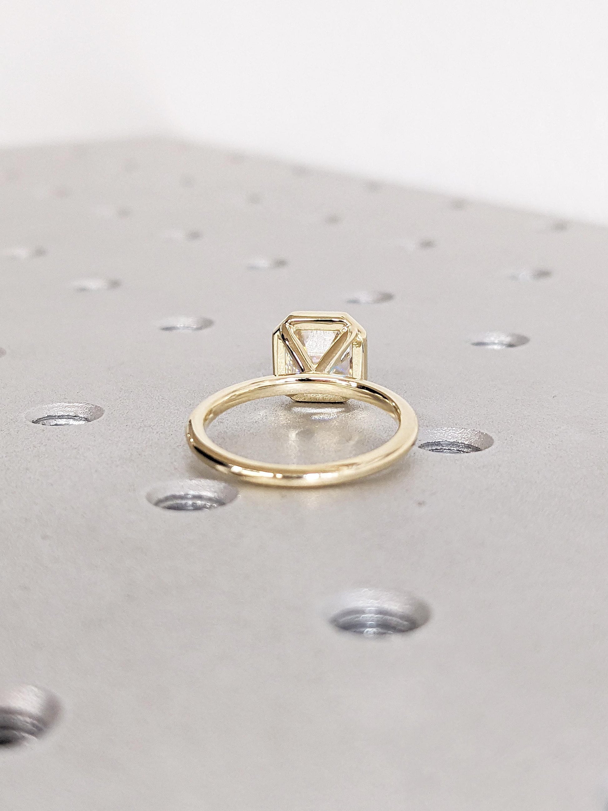 Asscher Three Stones Engagement Ring – 5.75 CT Moissanite Diamond