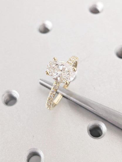 Asscher Three Stones Engagement Ring – 5.75 CT Moissanite Diamond