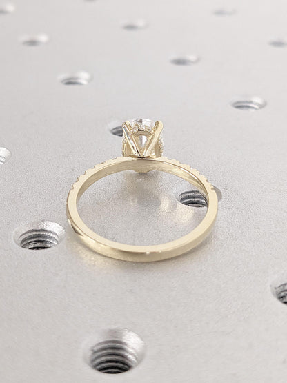 Asscher Three Stones Engagement Ring – 5.75 CT Moissanite Diamond