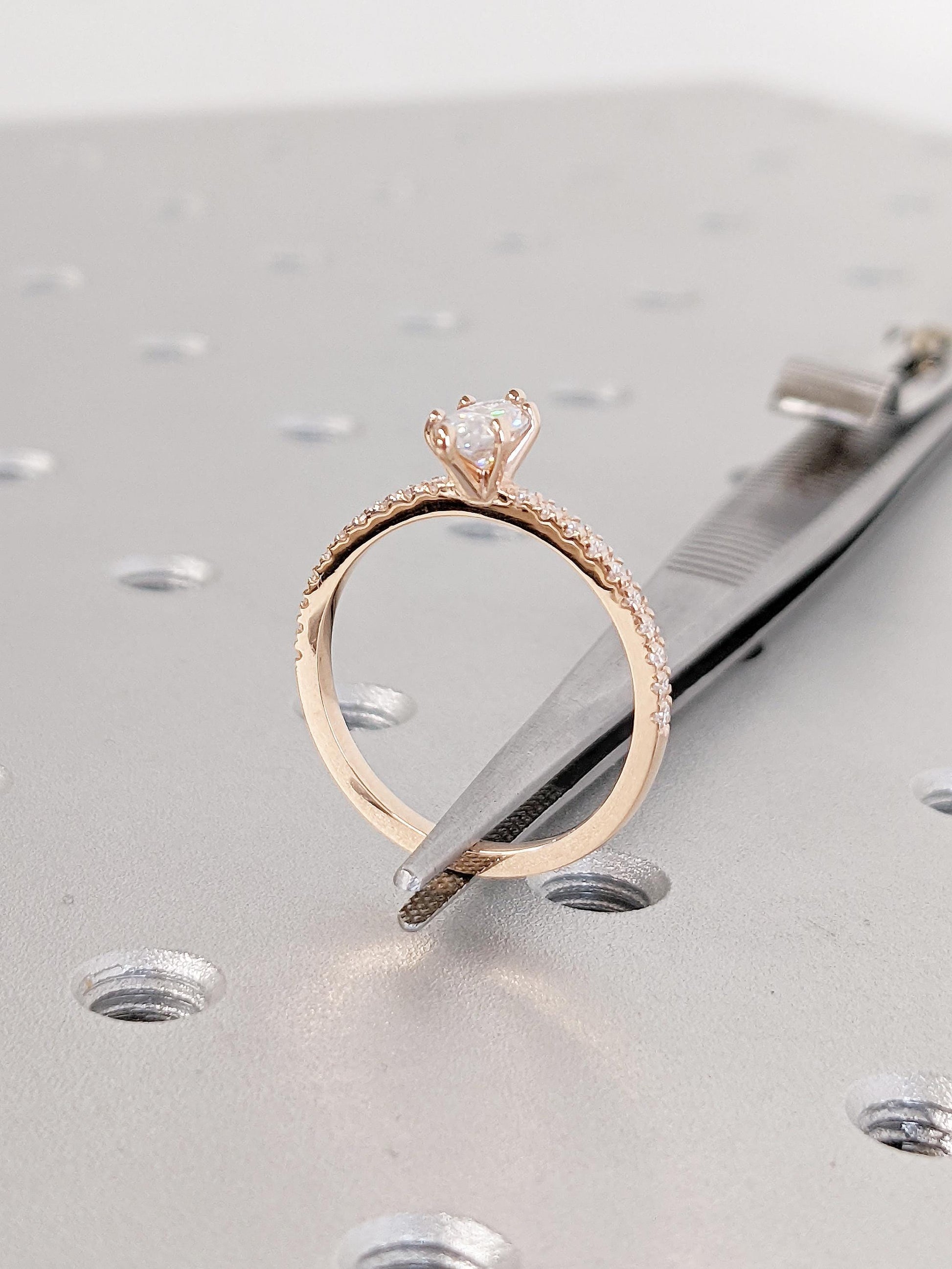 Asscher Three Stones Engagement Ring – 5.75 CT Moissanite Diamond