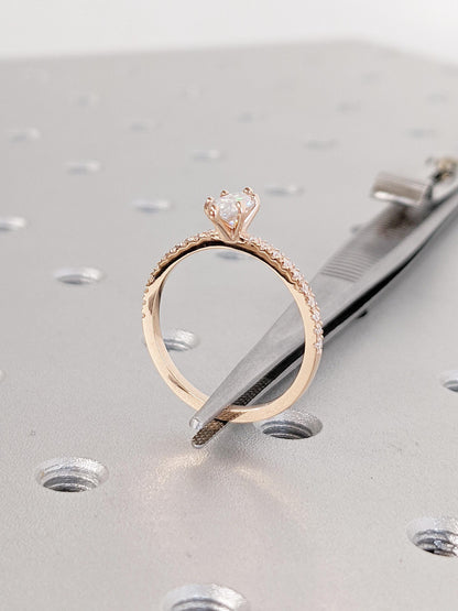 Asscher Three Stones Engagement Ring – 5.75 CT Moissanite Diamond