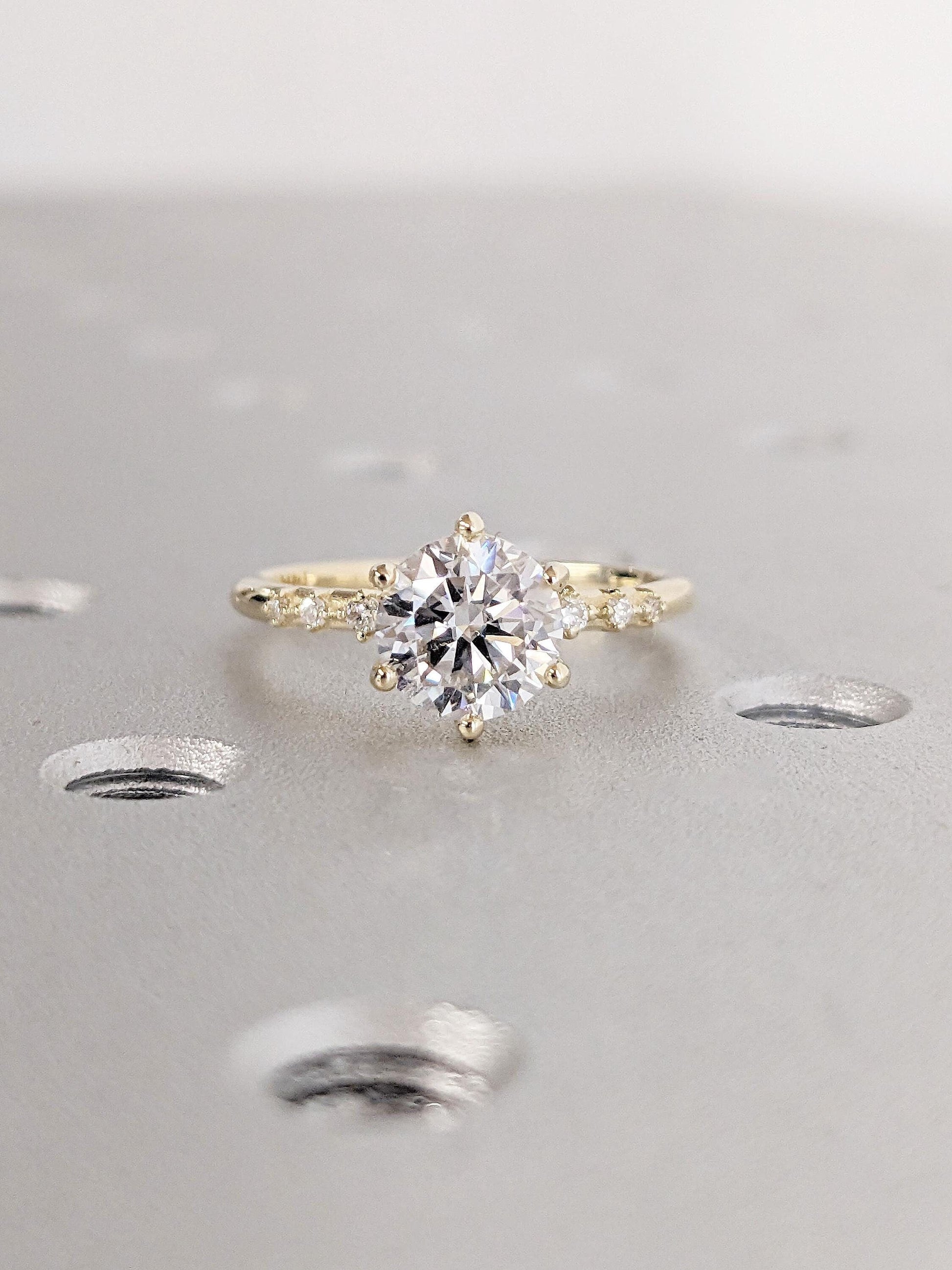Asscher Three Stones Engagement Ring – 5.75 CT Moissanite Diamond