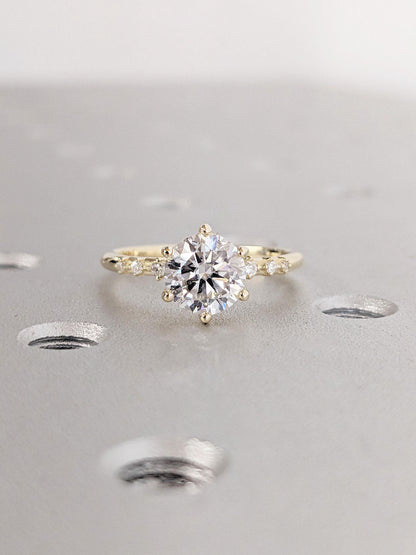 Asscher Three Stones Engagement Ring – 5.75 CT Moissanite Diamond