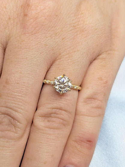 Asscher Three Stones Engagement Ring – 5.75 CT Moissanite Diamond