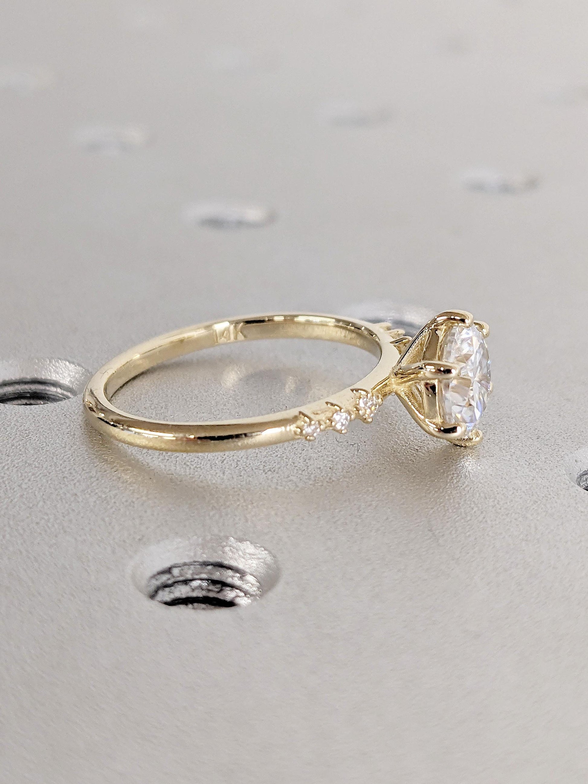 Asscher Three Stones Engagement Ring – 5.75 CT Moissanite Diamond