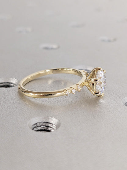 Asscher Three Stones Engagement Ring – 5.75 CT Moissanite Diamond