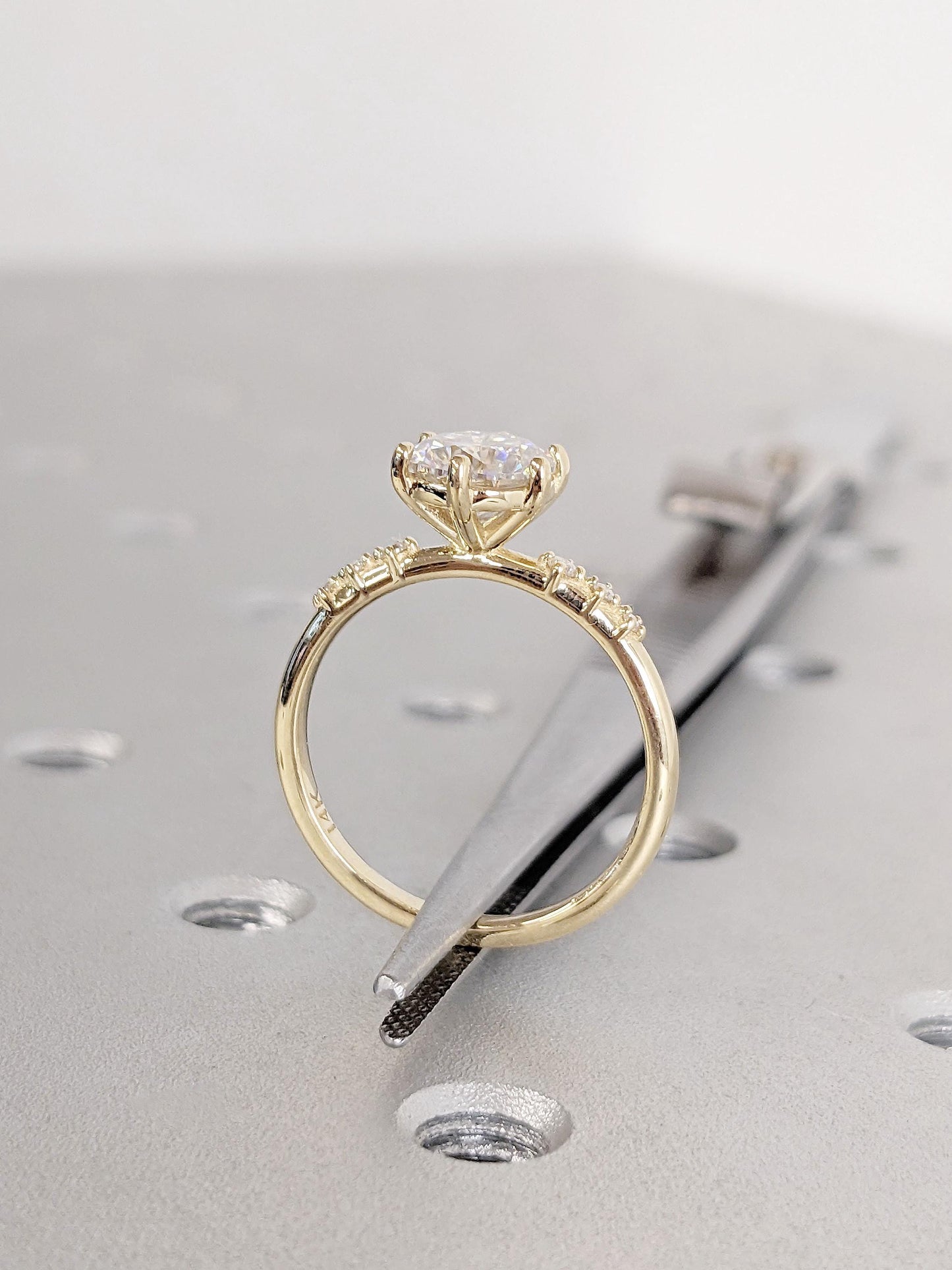 Asscher Three Stones Engagement Ring – 5.75 CT Moissanite Diamond