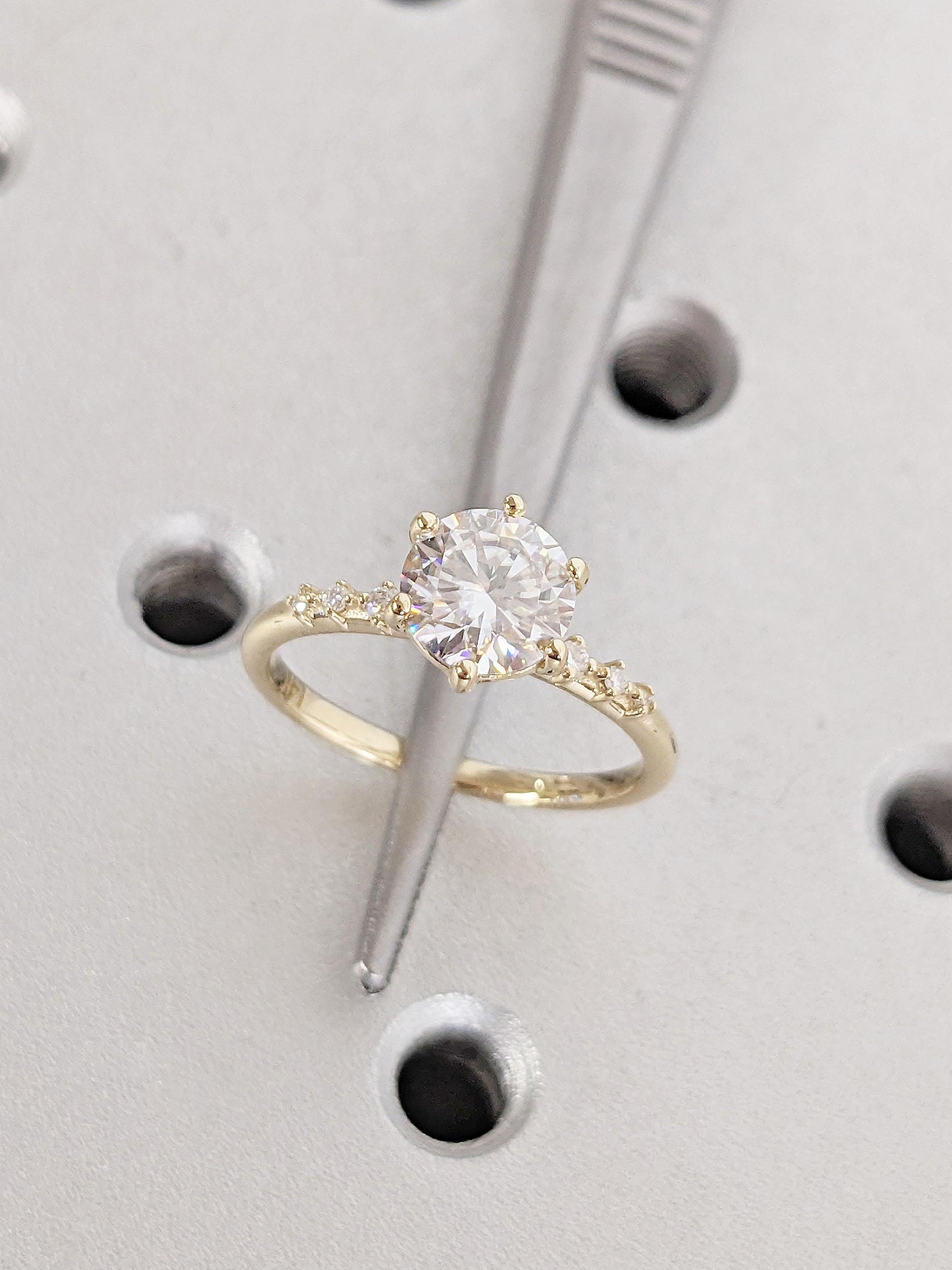 Asscher Three Stones Engagement Ring – 5.75 CT Moissanite Diamond