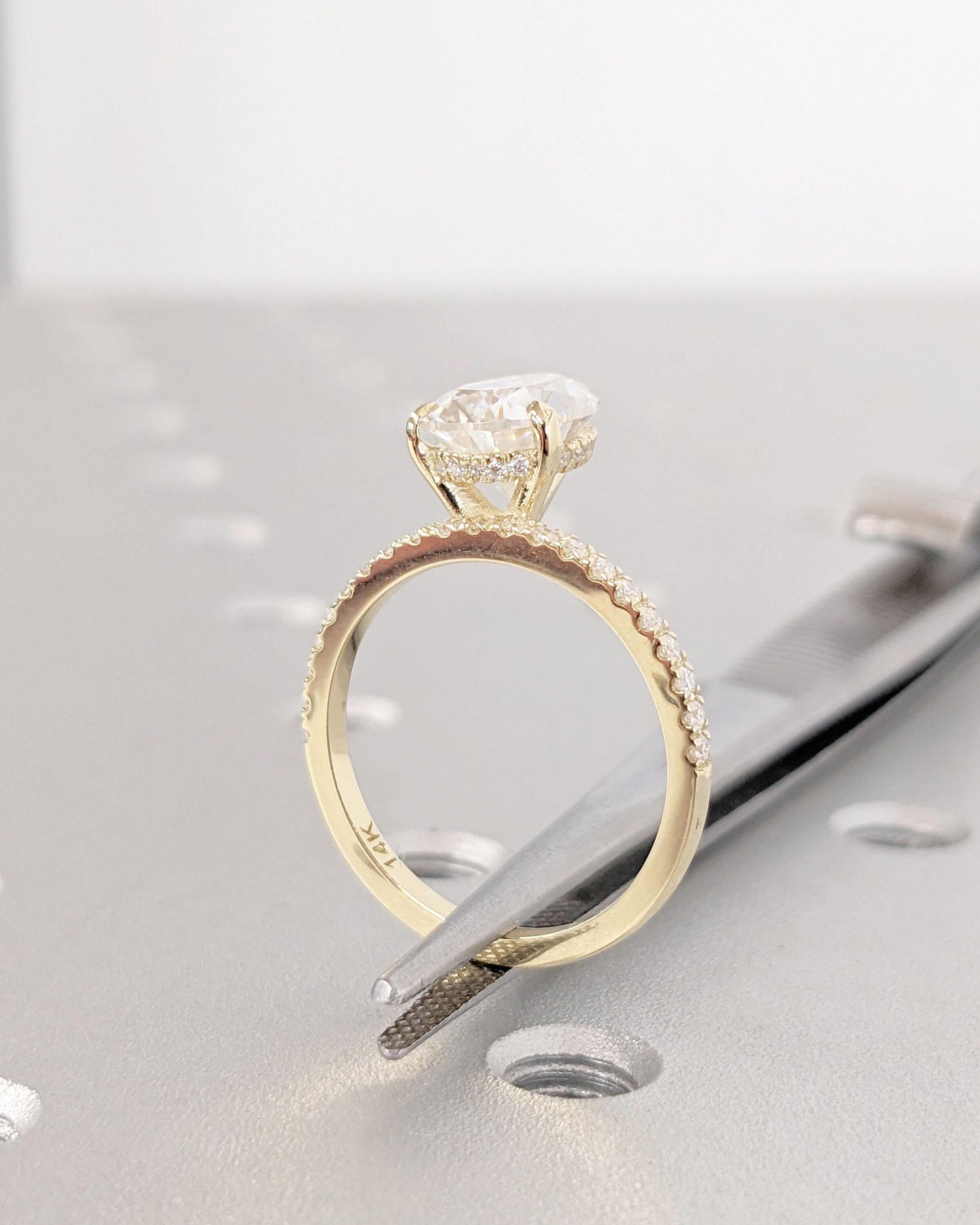 Asscher Three Stones Engagement Ring – 5.75 CT Moissanite Diamond