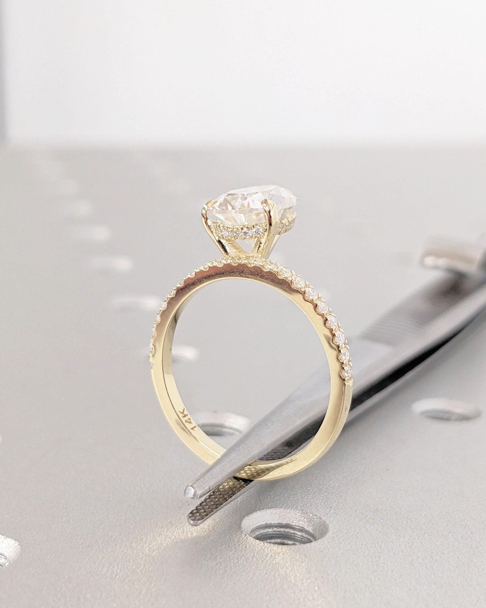 Asscher Three Stones Engagement Ring – 5.75 CT Moissanite Diamond