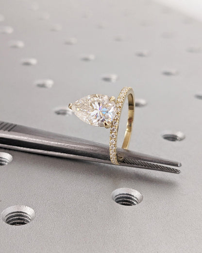 Asscher Three Stones Engagement Ring – 5.75 CT Moissanite Diamond