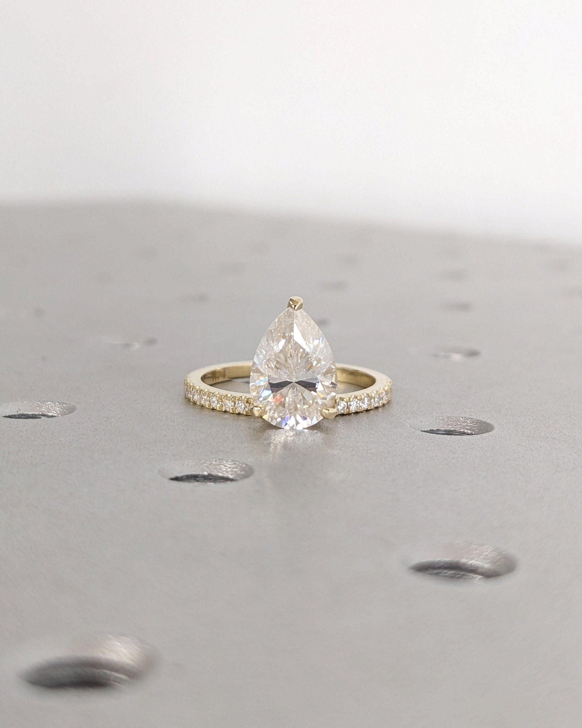 Asscher Three Stones Engagement Ring – 5.75 CT Moissanite Diamond
