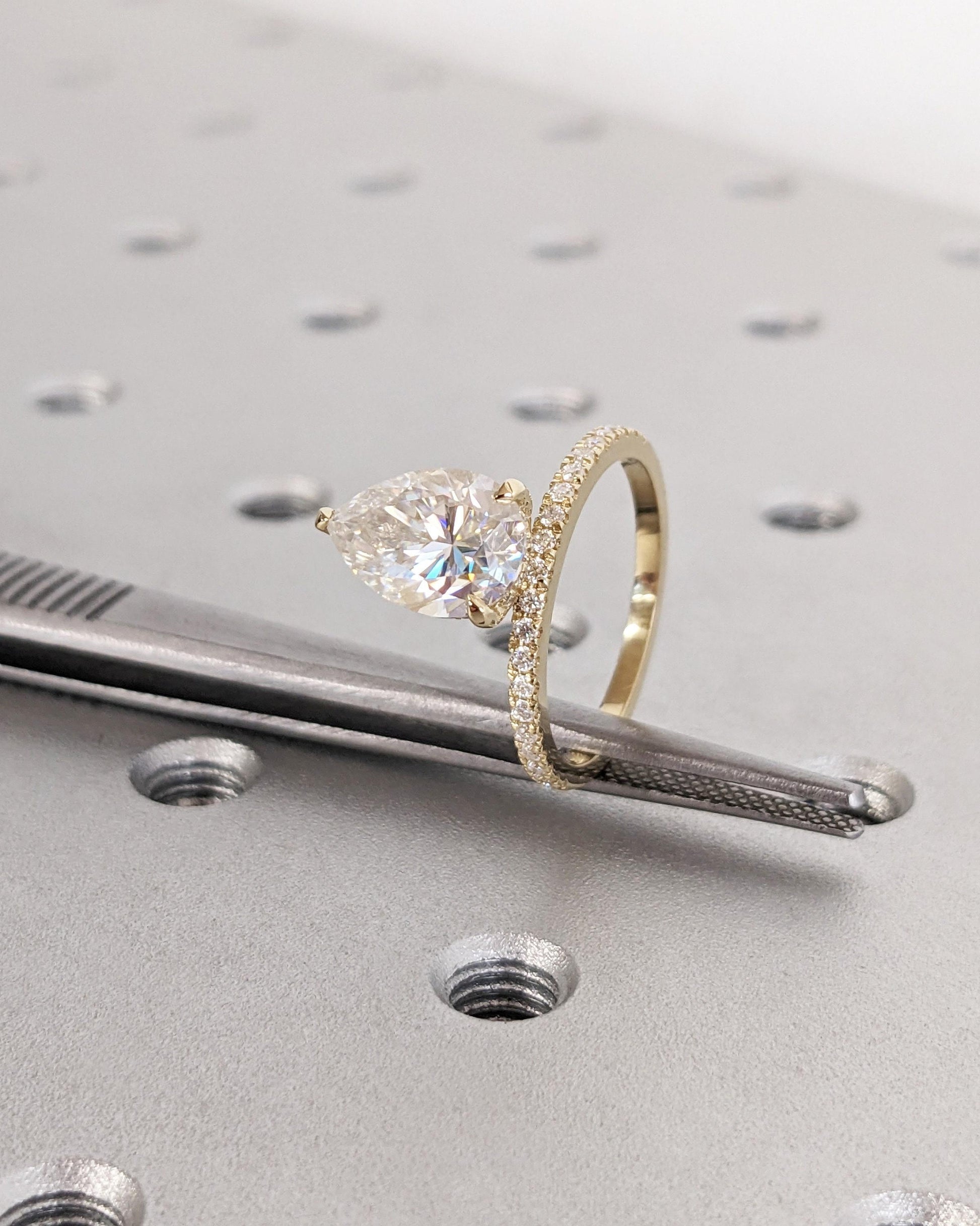 Asscher Three Stones Engagement Ring – 5.75 CT Moissanite Diamond