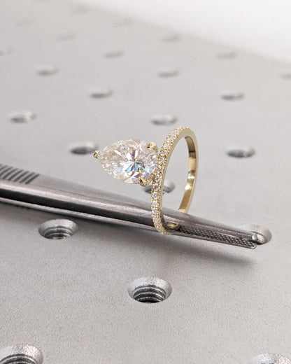 Asscher Three Stones Engagement Ring – 5.75 CT Moissanite Diamond