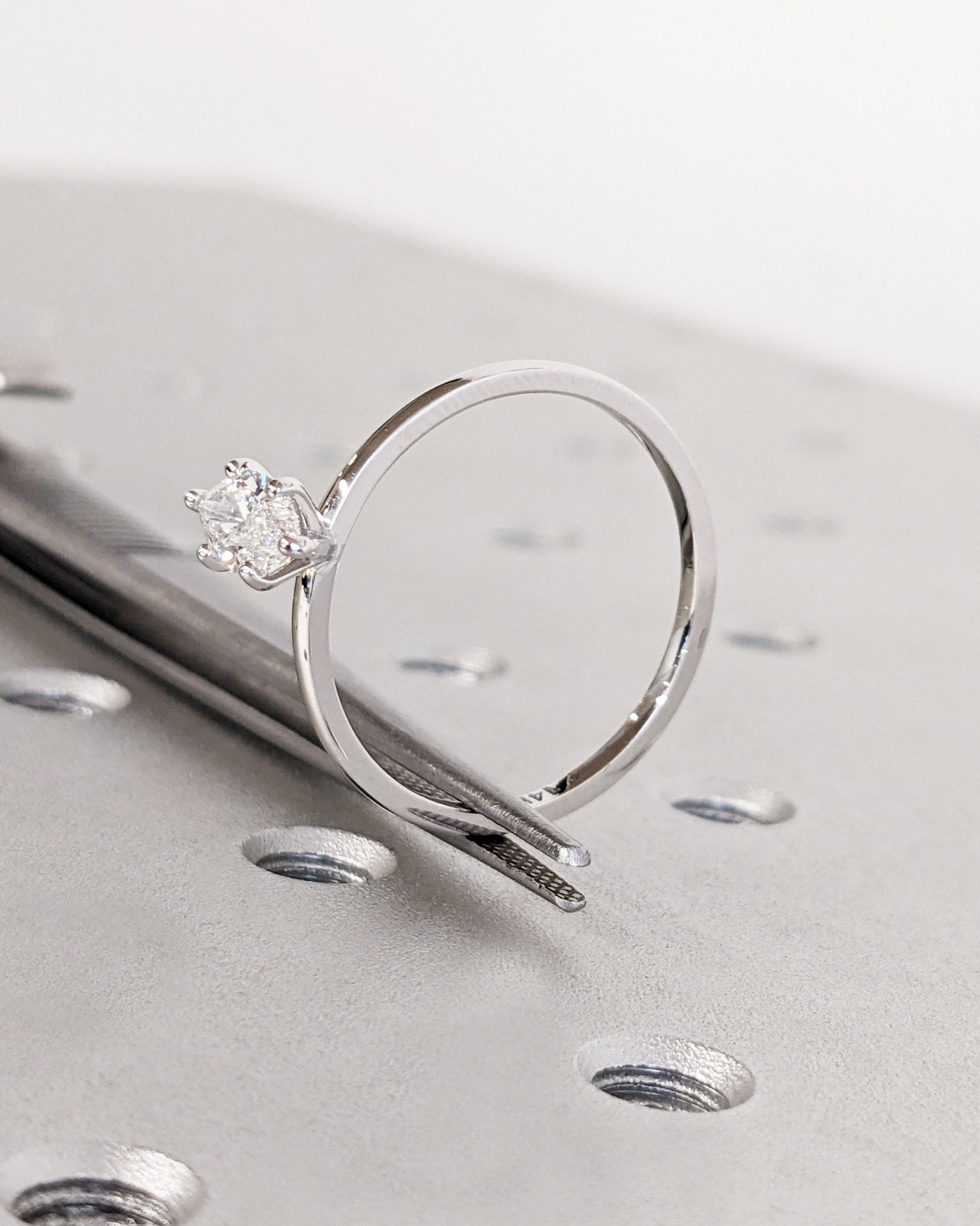 Asscher Three Stones Engagement Ring – 5.75 CT Moissanite Diamond