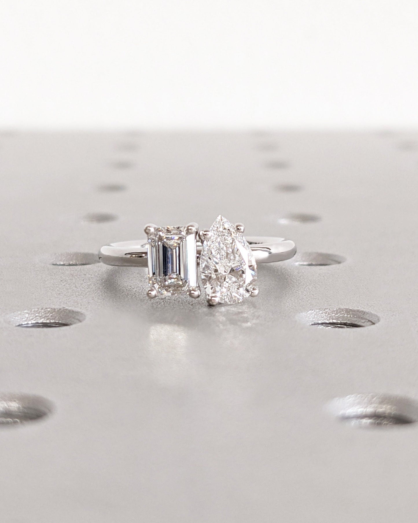 Asscher Three Stones Engagement Ring – 5.75 CT Moissanite Diamond
