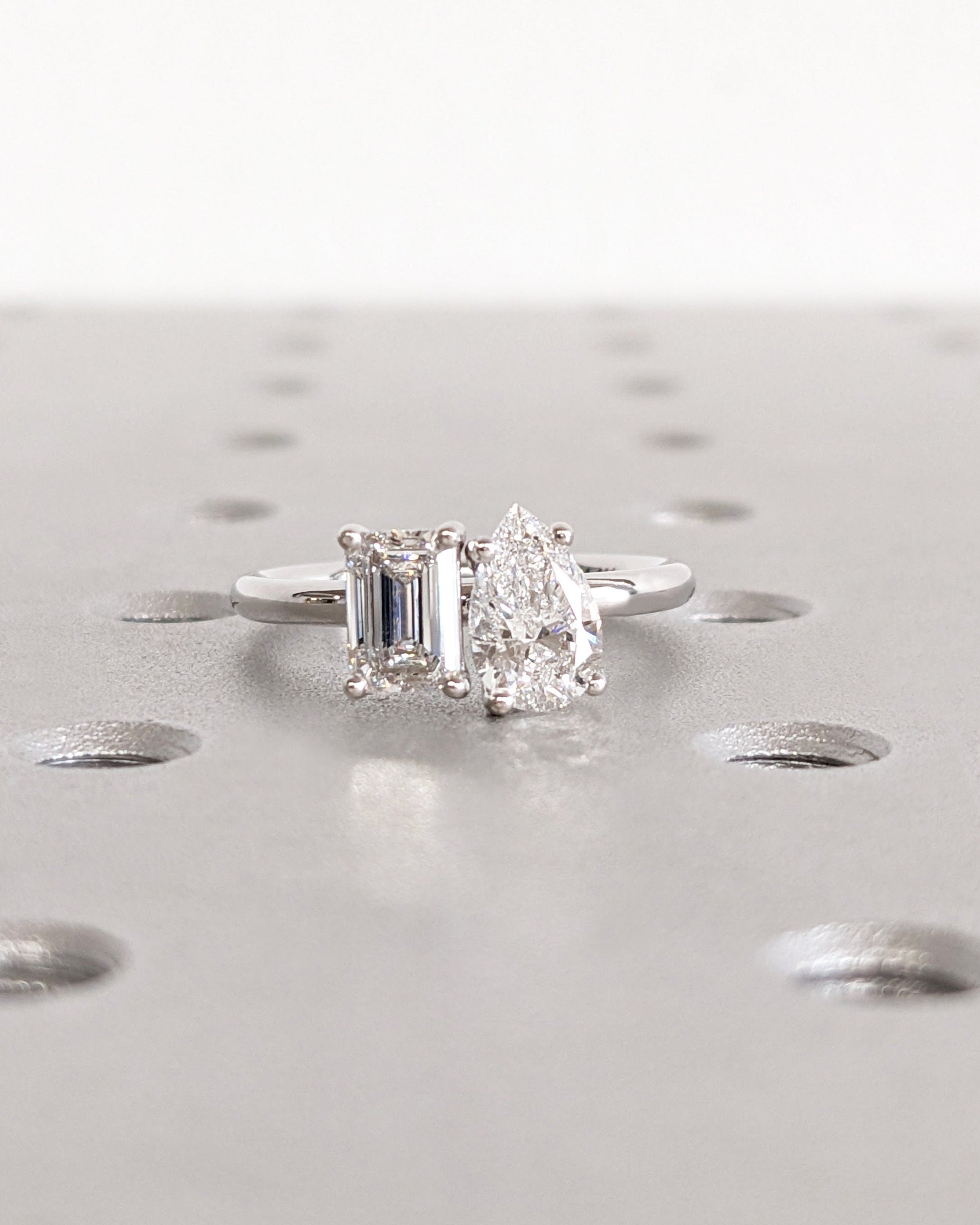 Asscher Three Stones Engagement Ring – 5.75 CT Moissanite Diamond