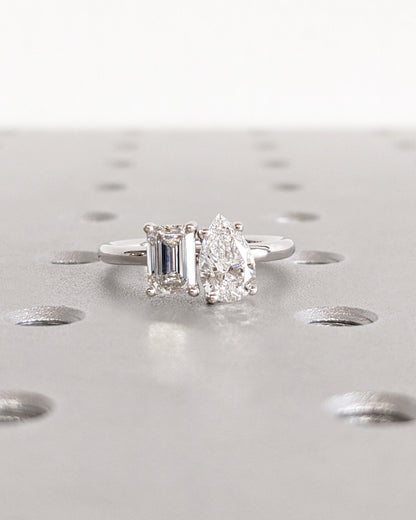 Asscher Three Stones Engagement Ring – 5.75 CT Moissanite Diamond