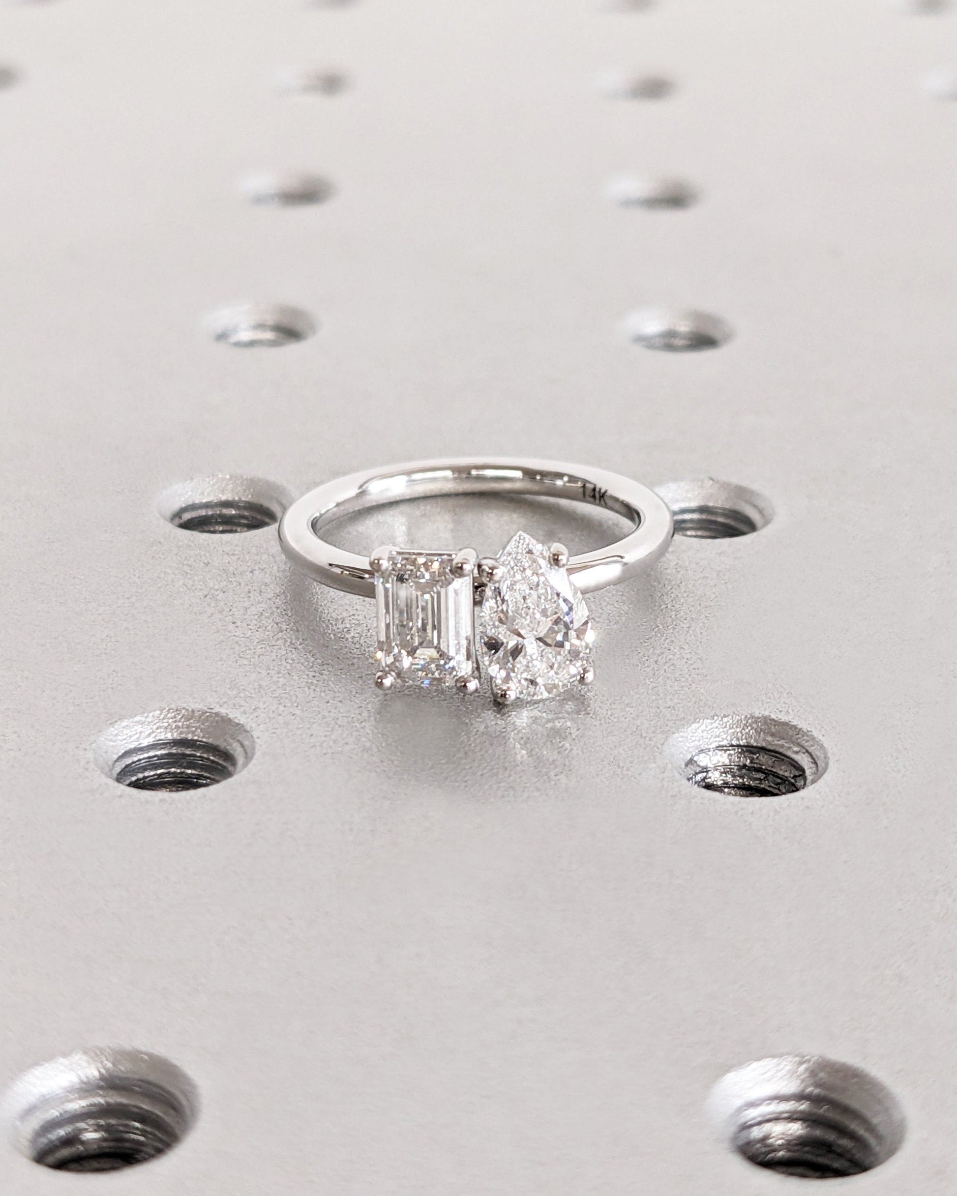 Asscher Three Stones Engagement Ring – 5.75 CT Moissanite Diamond