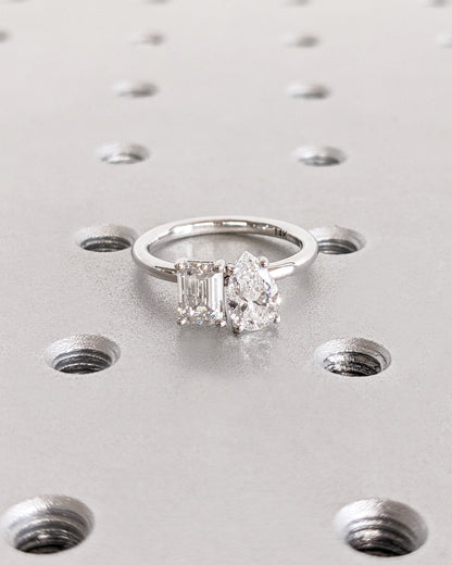 Asscher Three Stones Engagement Ring – 5.75 CT Moissanite Diamond