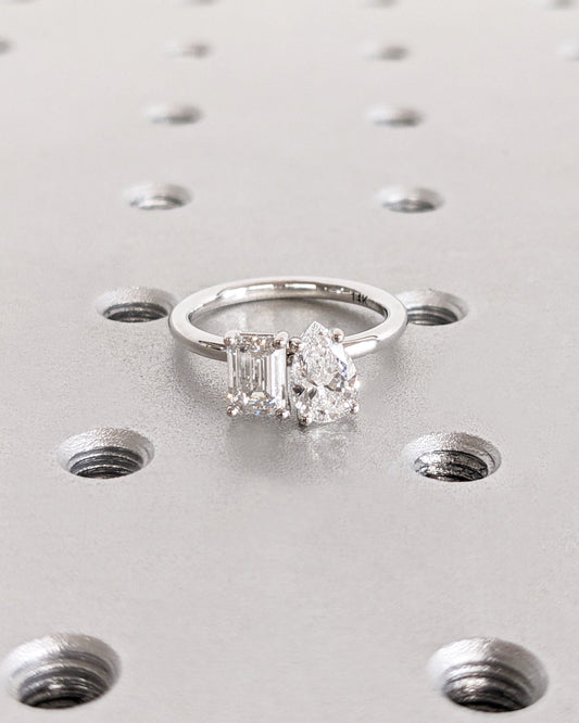 Asscher Three Stones Engagement Ring – 5.75 CT Moissanite Diamond