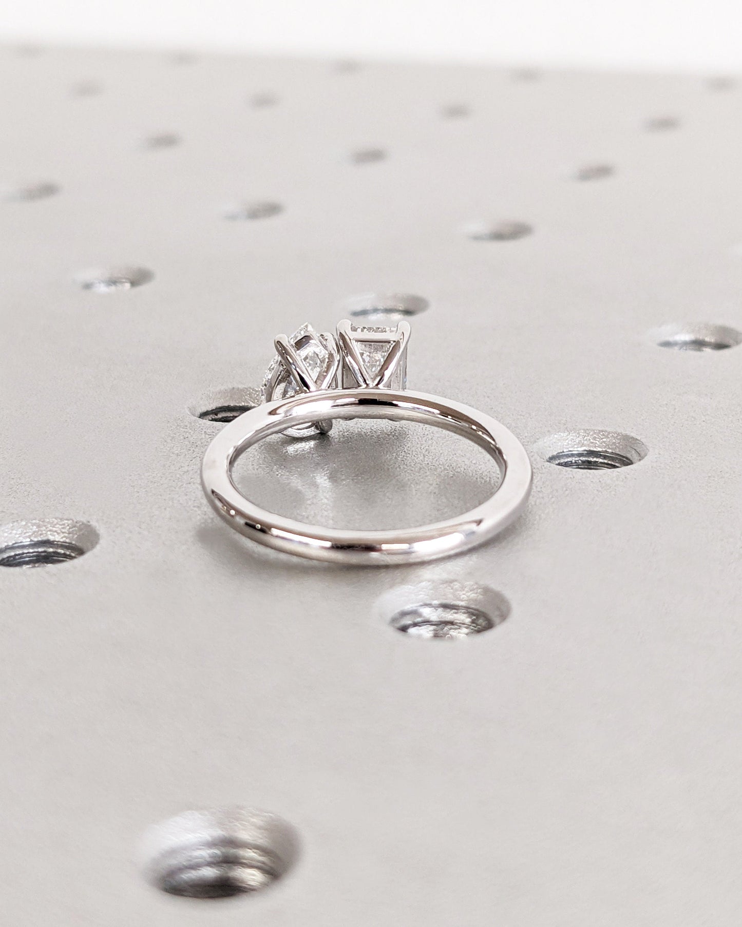 Asscher Three Stones Engagement Ring – 5.75 CT Moissanite Diamond