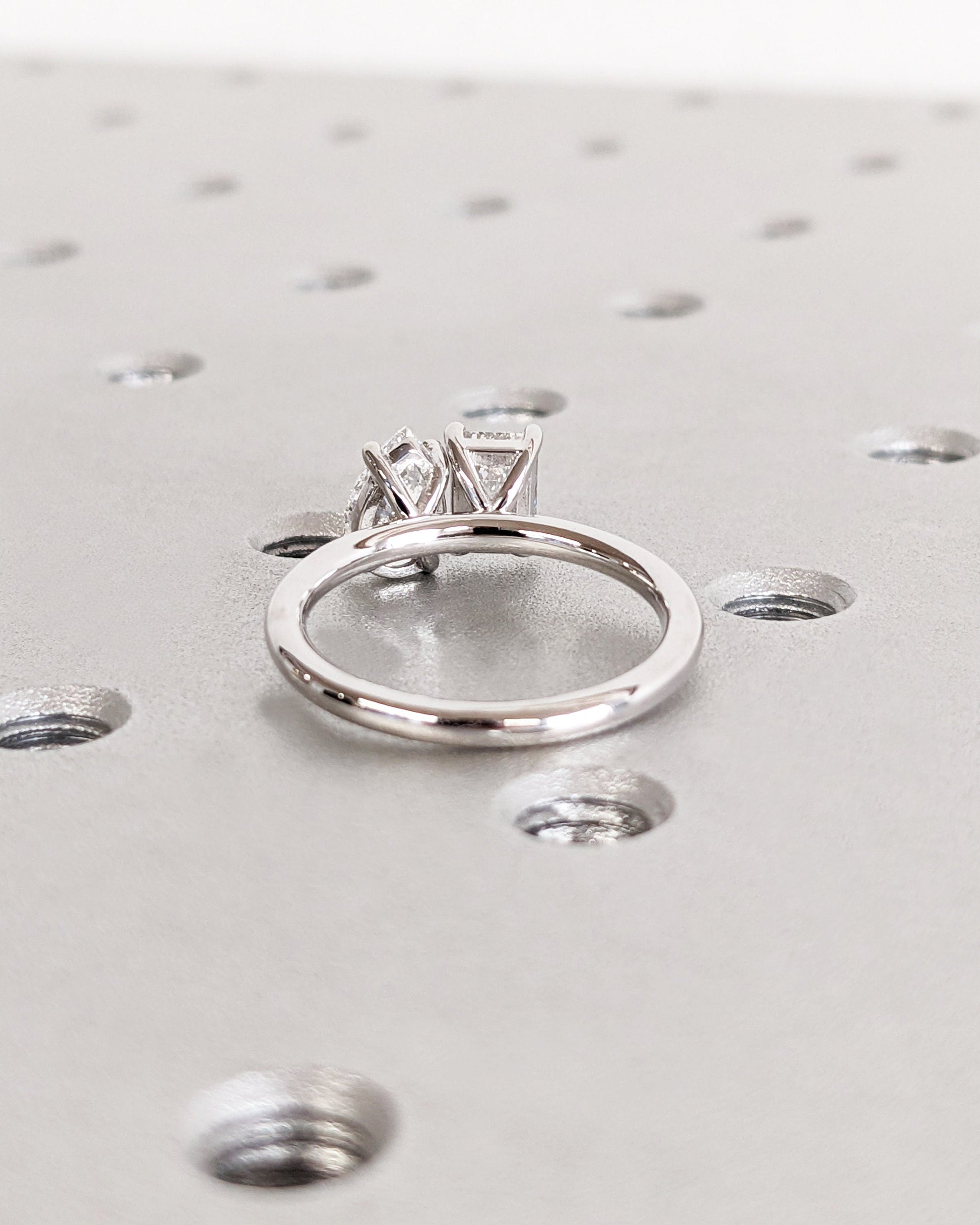 Asscher Three Stones Engagement Ring – 5.75 CT Moissanite Diamond