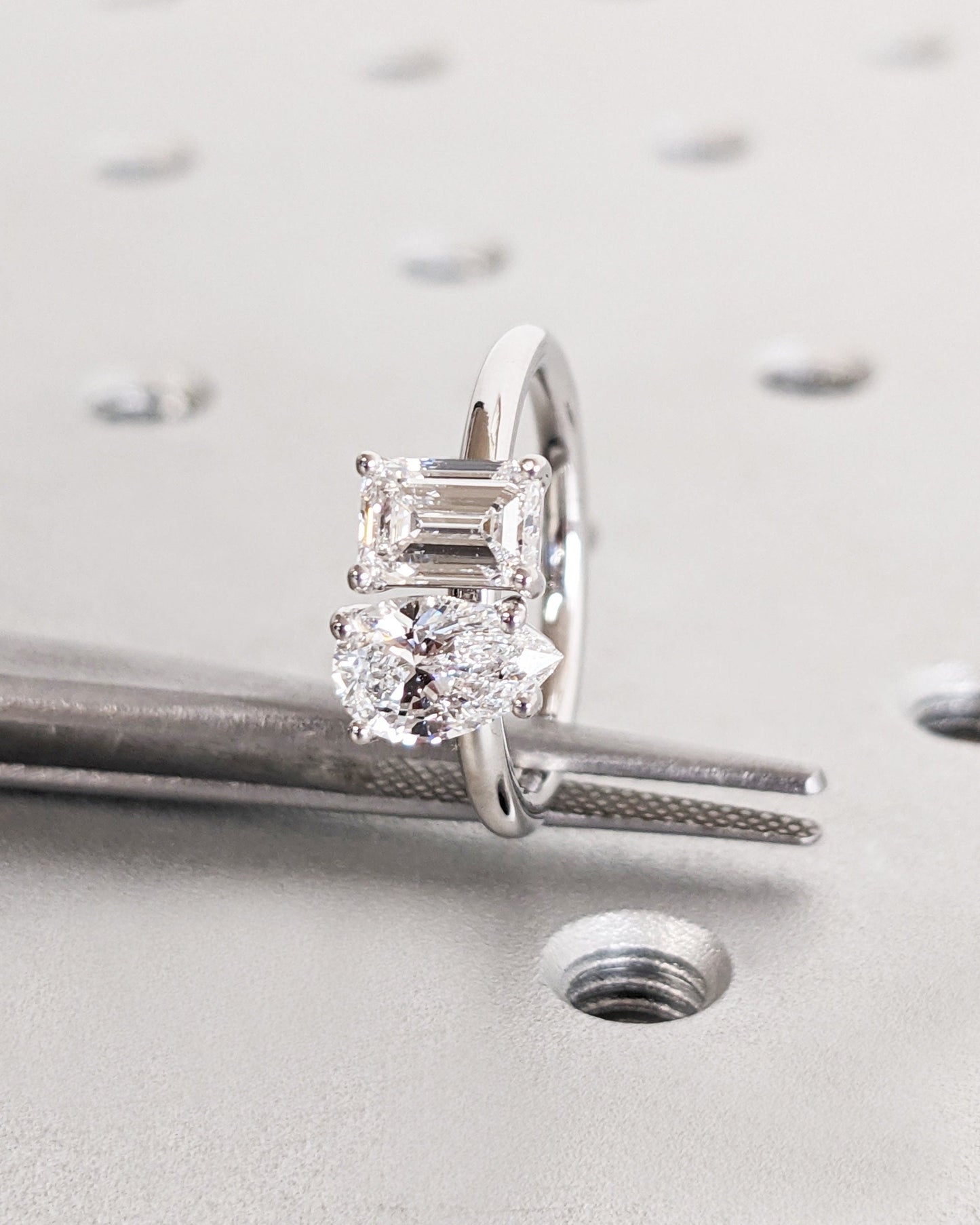Asscher Three Stones Engagement Ring – 5.75 CT Moissanite Diamond