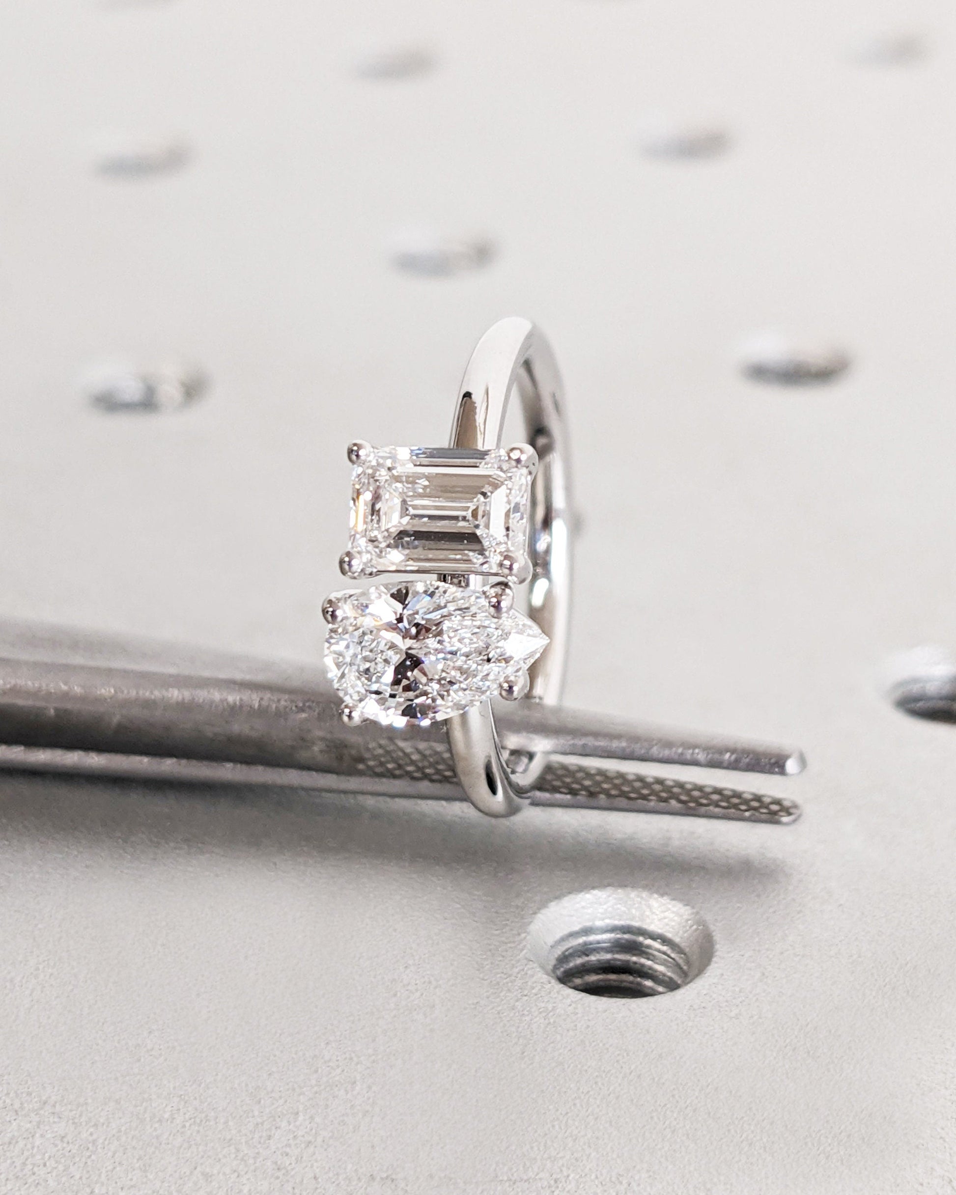 Asscher Three Stones Engagement Ring – 5.75 CT Moissanite Diamond