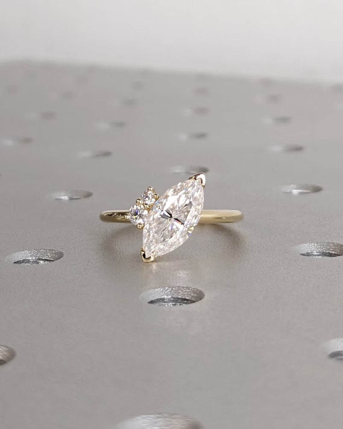 Asscher Three Stones Engagement Ring – 5.75 CT Moissanite Diamond