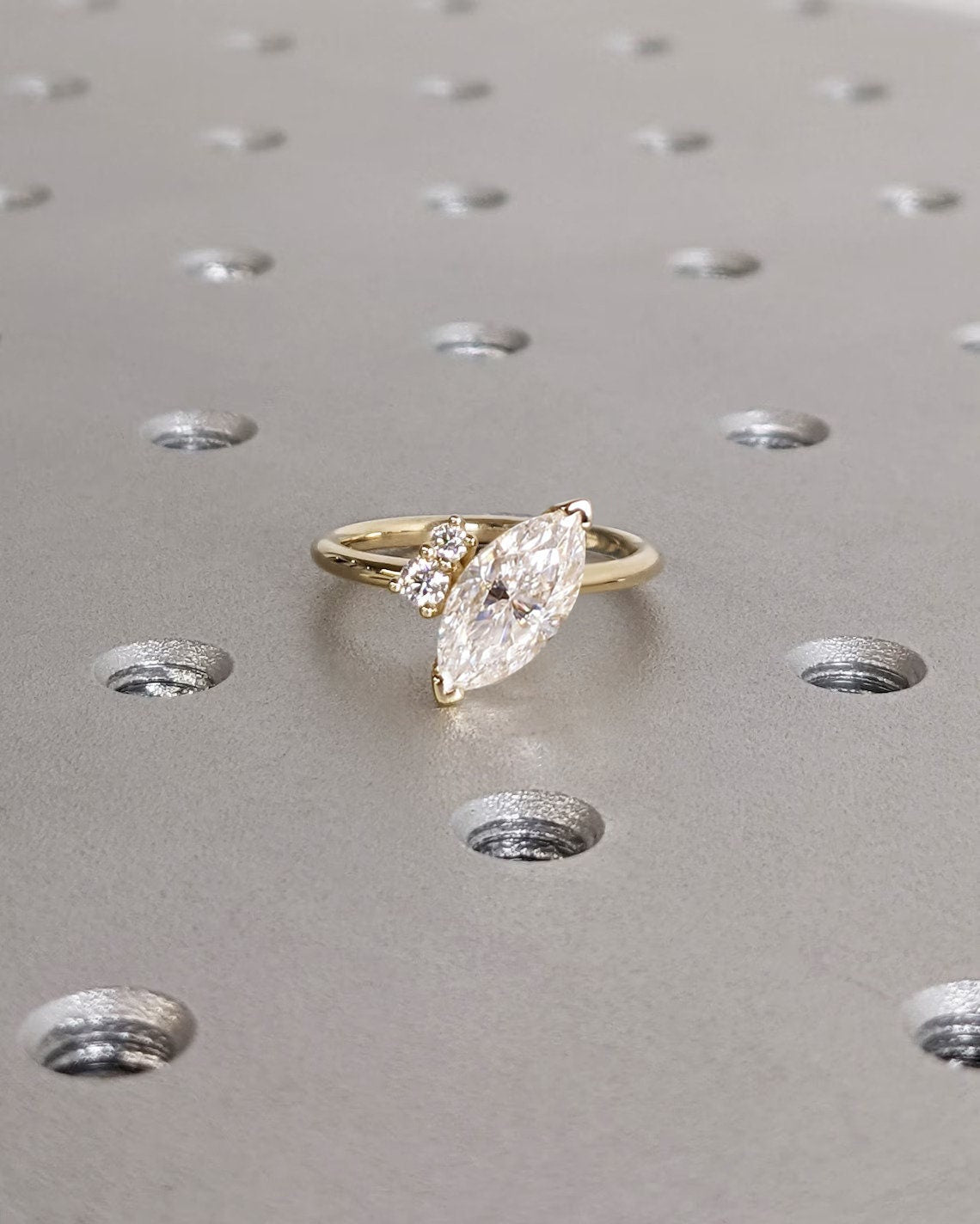 Asscher Three Stones Engagement Ring – 5.75 CT Moissanite Diamond