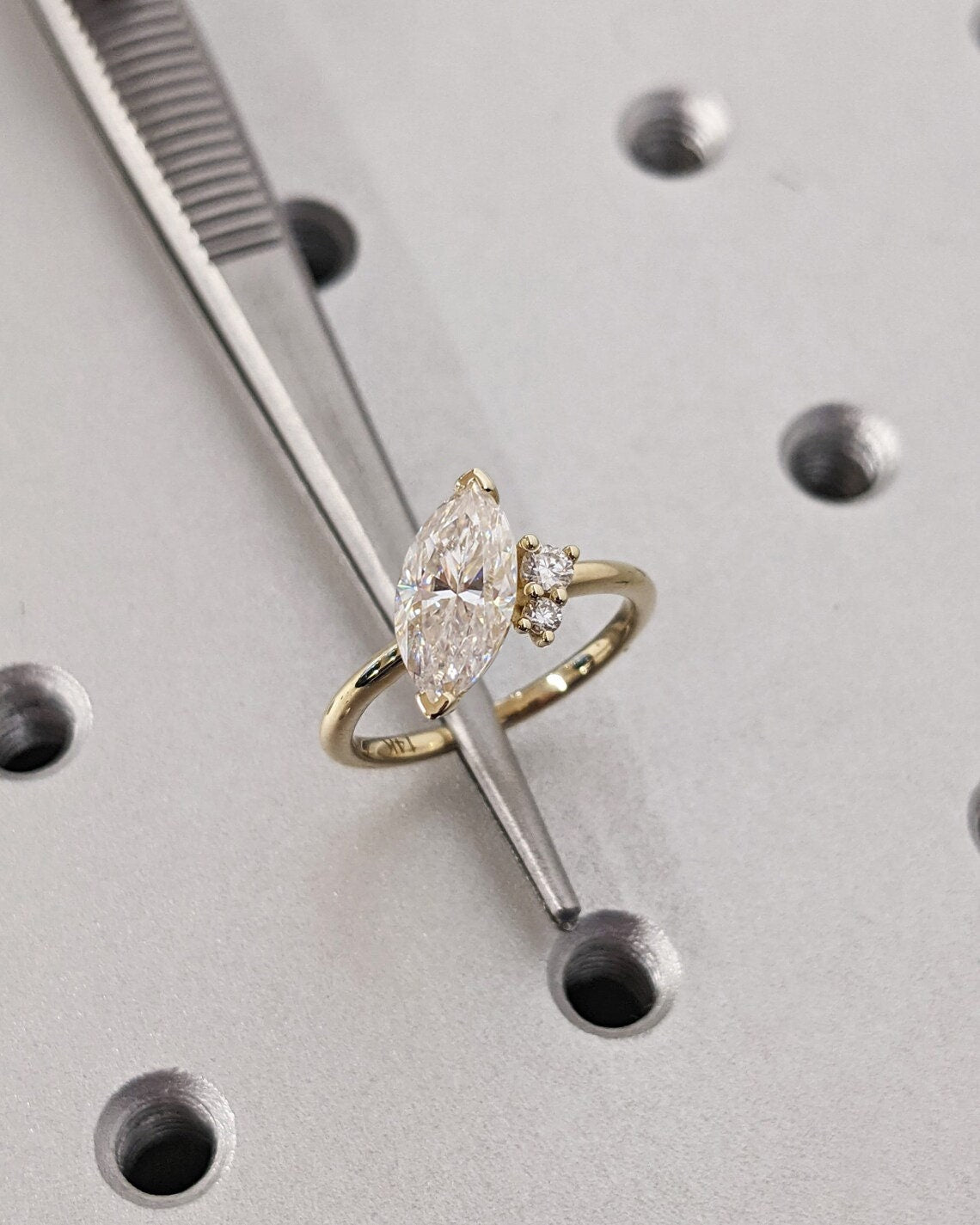 Asscher Three Stones Engagement Ring – 5.75 CT Moissanite Diamond
