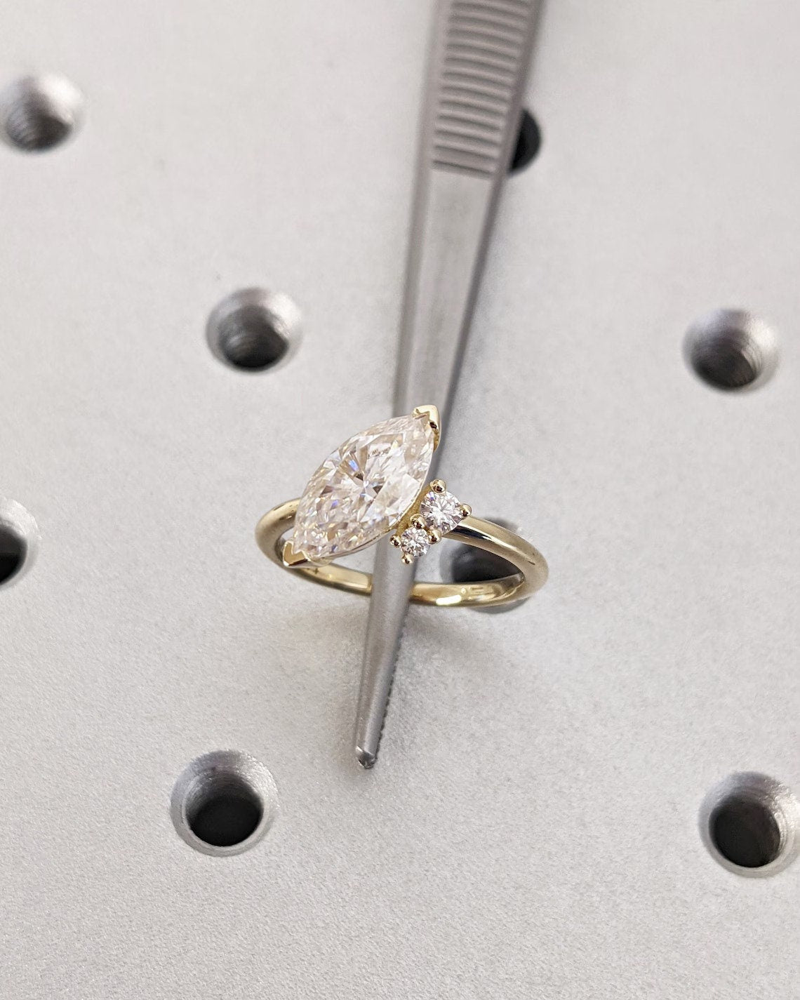 Asscher Three Stones Engagement Ring – 5.75 CT Moissanite Diamond