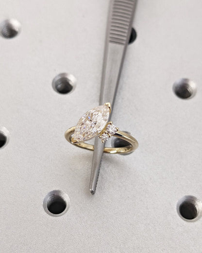 Asscher Three Stones Engagement Ring – 5.75 CT Moissanite Diamond