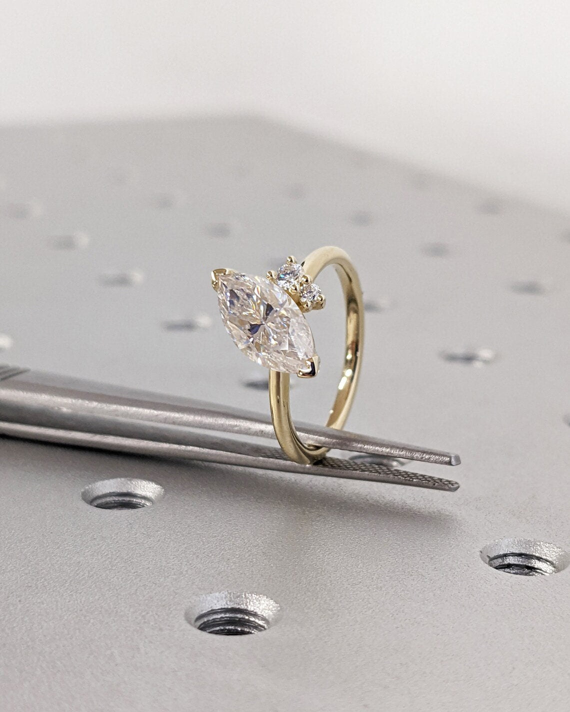 Asscher Three Stones Engagement Ring – 5.75 CT Moissanite Diamond