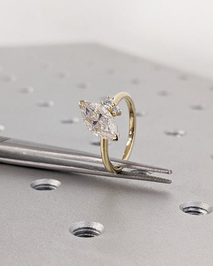 Asscher Three Stones Engagement Ring – 5.75 CT Moissanite Diamond