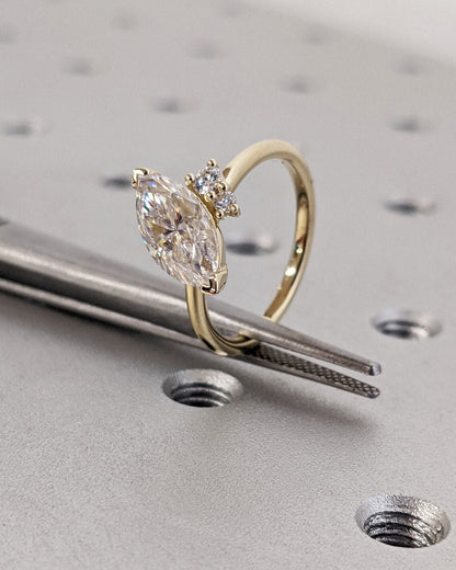 Asscher Three Stones Engagement Ring – 5.75 CT Moissanite Diamond